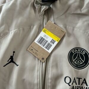 Jordan Kids PSG Light Beige Track Jacket with Black Logos